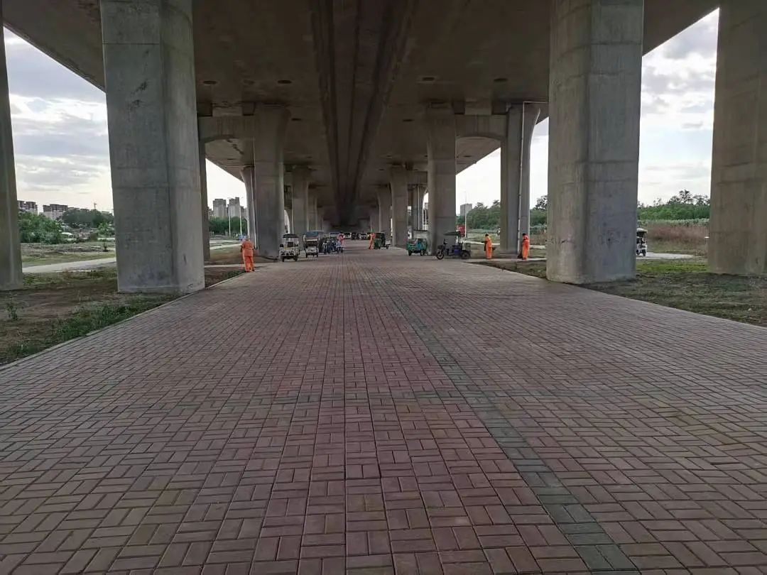 金泉大街立交桥下垃圾乱丢 城管组织人员立即清理